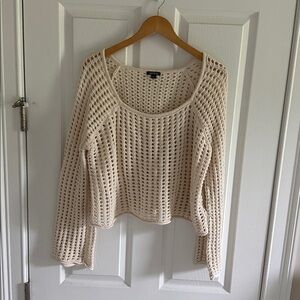Wild Fable Cream Crochet Sweater